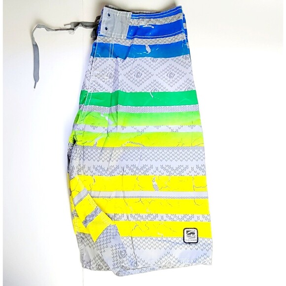 Island Haze Board Water Shorts Mens Large MultiColor Swim Trunks Surf VGC - Picture 3 of 11